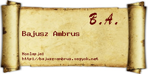 Bajusz Ambrus névjegykártya