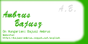 ambrus bajusz business card